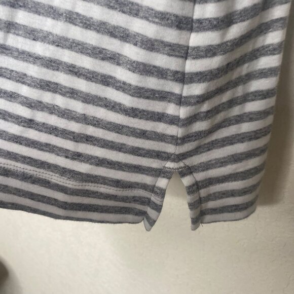 Duluth Tunic Top Womens IX Striped Gray White Cotton Comfy - Picture 6 of 12